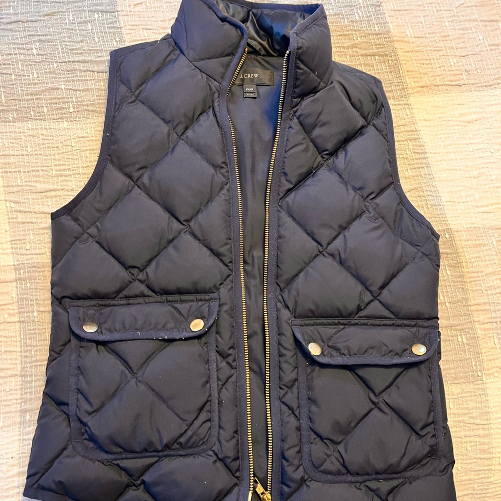 J. Crew Dark Blue Quilted Vest